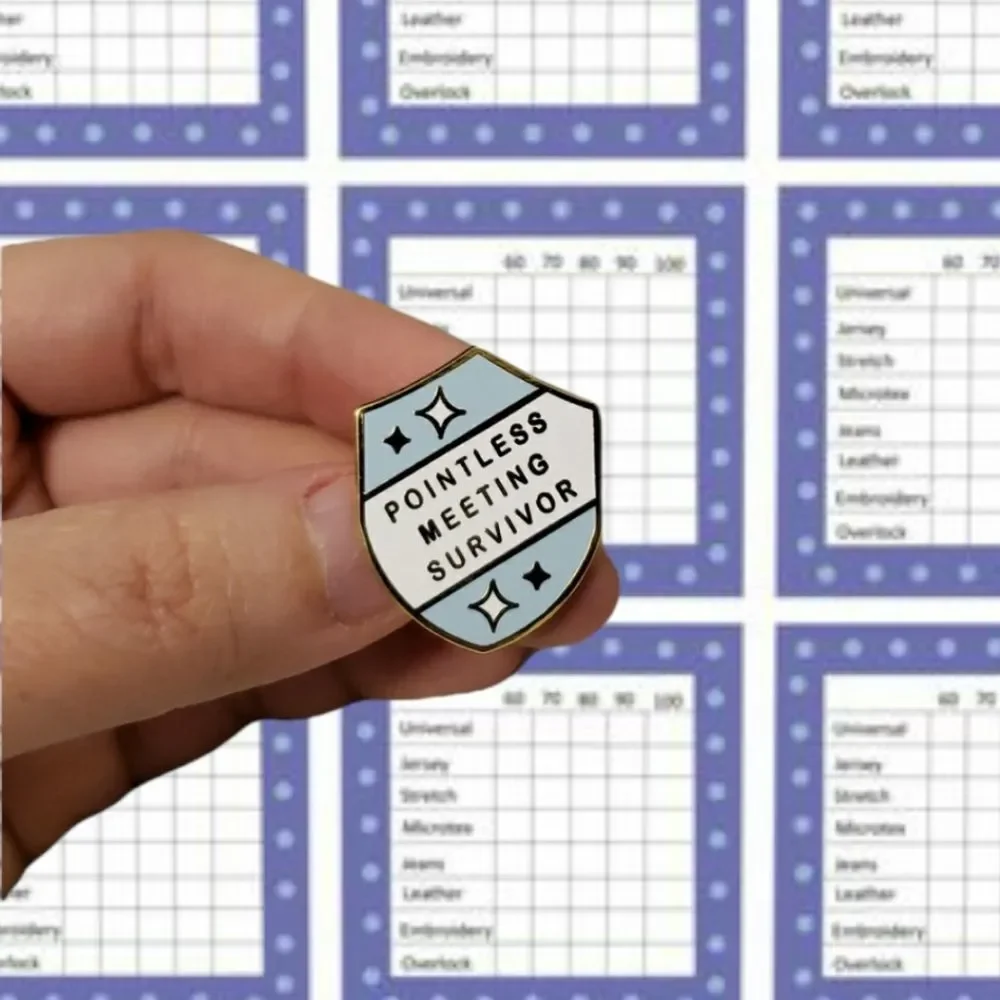 🕐Pointless meeting survivor badge enamel pin - Picture 7 of 7
